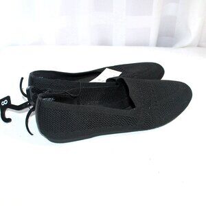 NWT Time and True Black Knit Memory Foam Loafers, 8